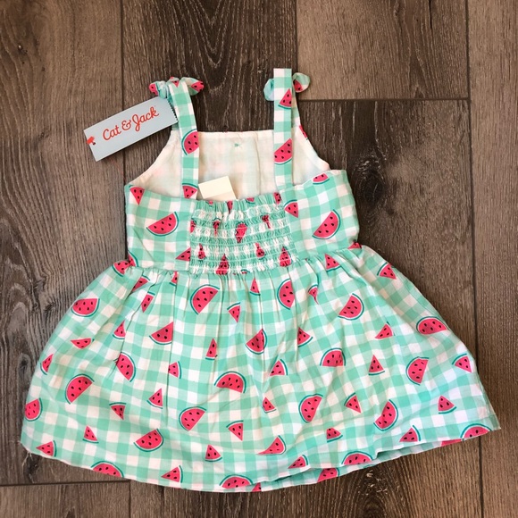 Baby toddler Jumper romper Teal checker Watermelon Sundress Dress 18 Months - Picture 4 of 4